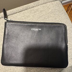 Coach Black Leather Toiletry Bag